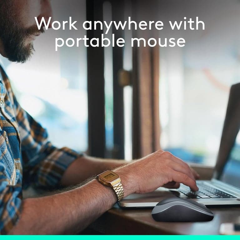 Mouse1 Inalámbrico Logitech M185, 2.4GHz con Mini Receptor USB, 12 Meses de Duración de Batería, Seguimiento Óptico de 1000 DPI, Ambidiestro PC/Mac/Laptop - Gris Rápido - imagen 2