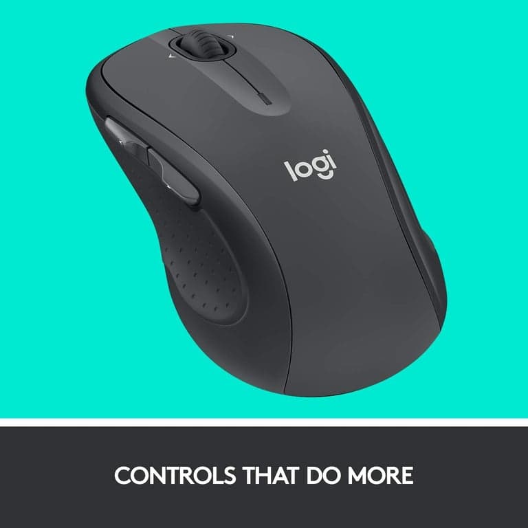 Mouse Inalámbrico Logitech M510, 2.4 GHz con Receptor Unifying USB, Seguimiento Láser de 1000 DPI, 7 Botones, 24 Meses de Duración de Batería, PC/Mac/Laptop - Grafito - imagen 3