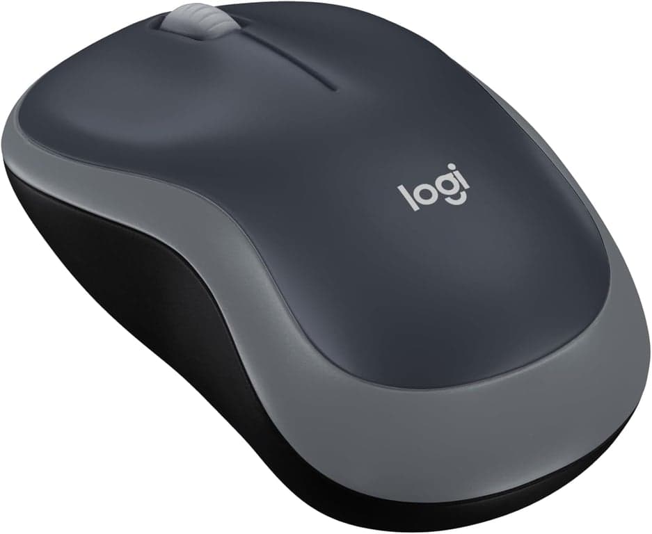 Mouse1 Inalámbrico Logitech M185, 2.4GHz con Mini Receptor USB, 12 Meses de Duración de Batería, Seguimiento Óptico de 1000 DPI, Ambidiestro PC/Mac/Laptop - Gris Rápido